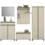 GARDEROBE 5-teilig  in 260/193/37 cm  - Eichefarben/Sahara, Design, Glas/Holz (260/193/37cm) - Dieter Knoll