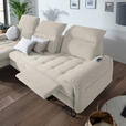 ECKSOFA in Flachgewebe Beige  - Beige/Schwarz, LIFESTYLE, Textil/Metall (180/310cm) - Valnatura