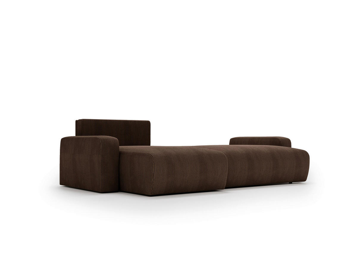 ECKSOFA Braun Cord  - Schwarz/Braun, MODERN, Kunststoff/Textil (150/245cm) - Carryhome