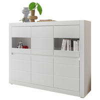 HIGHBOARD , 165/132/42 cm,  - Eichefarben/Silberfarben, Design, Holzwerkstoff/Kunststoff (165/132/42cm) - MID.YOU