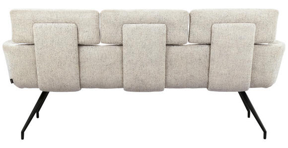 SITZBANK 200/91/70 cm Webstoff Schwarz, Beige  - Beige/Schwarz, Design, Textil/Metall (200/91/70cm) - Dieter Knoll