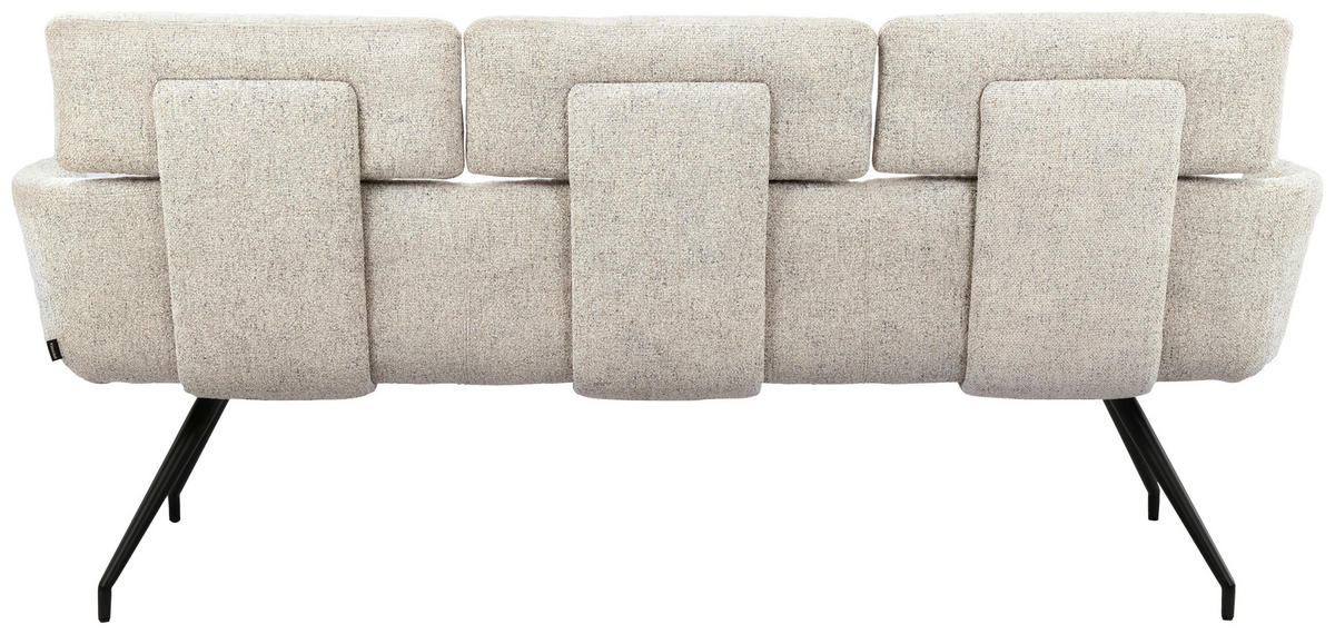 SITZBANK 200/91/70 cm Webstoff Schwarz, Beige  - Beige/Schwarz, Design, Textil/Metall (200/91/70cm) - Dieter Knoll