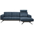 ECKSOFA  in Struktur Blau  262/157 cm  - Blau/Schwarz, Design, Textil/Metall (262/157cm) - Novel