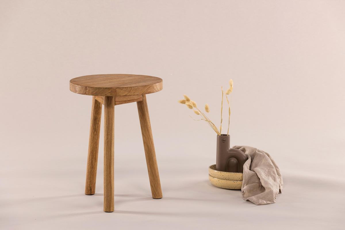 HOCKER in Holz Braun  - Braun, Design, Holz (33/45/33cm) - Livetastic
