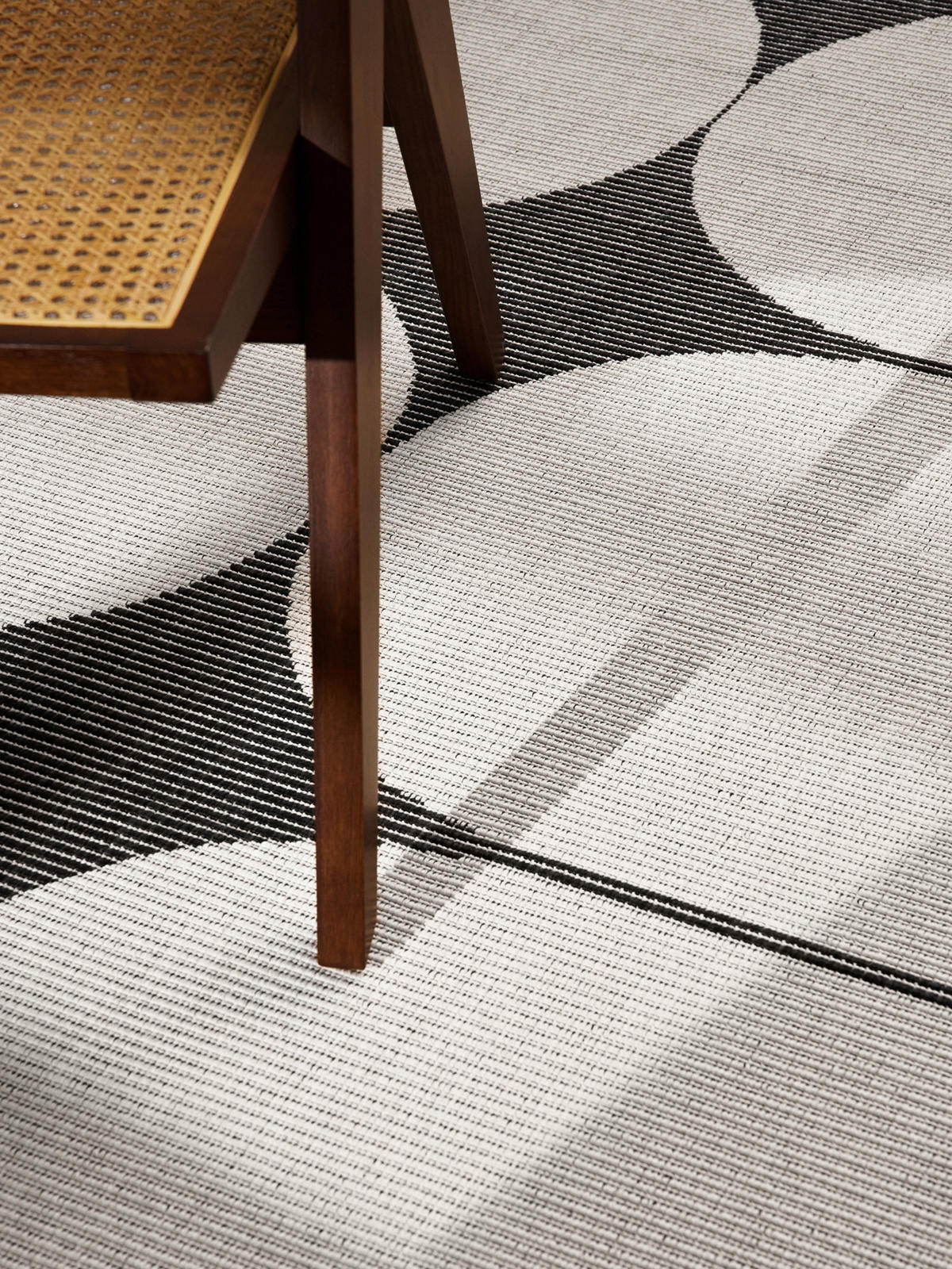 OUTDOORTEPPICH 120/170 cm Duet Schwarz, Weiß  - Schwarz/Weiß, Design, Kunststoff (120/170cm)