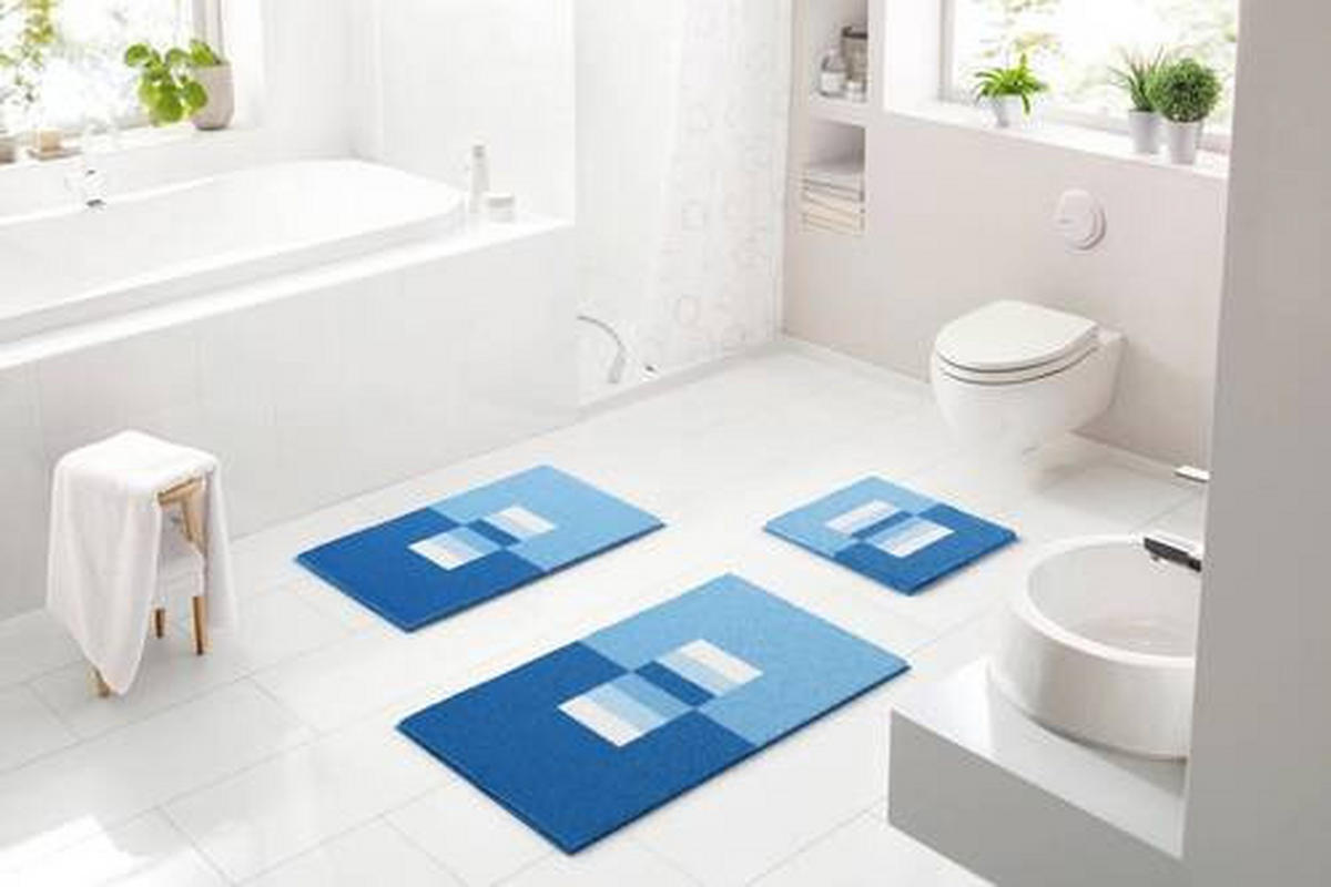 KÚPEĽŇOVÁ PREDLOŽKA, 65/115 cm - modrá, Basics, textil/plast (65/115cm) - Grund