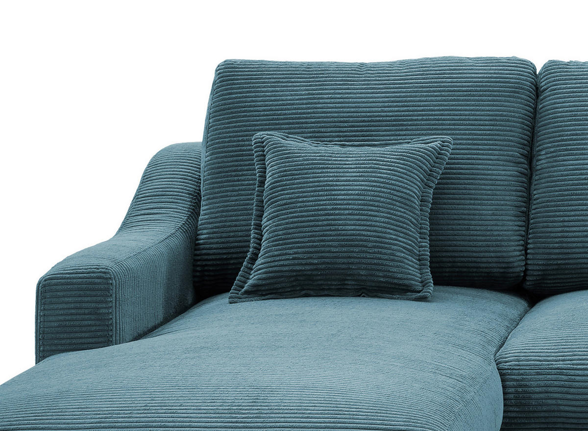 WOHNLANDSCHAFT in Cord Petrol  - Petrol/Naturfarben, KONVENTIONELL, Holz/Textil (150/301/200cm) - P & B