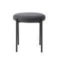HOCKER Webstoff Dunkelgrau  - Dunkelgrau/Schwarz, Basics, Textil/Metall (43,5/48/43,5cm) - Xora