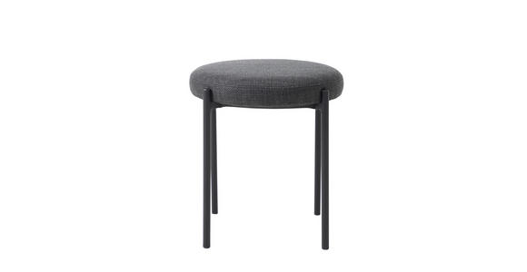 HOCKER Webstoff Dunkelgrau  - Dunkelgrau/Schwarz, Basics, Textil/Metall (43,5/48/43,5cm) - Xora
