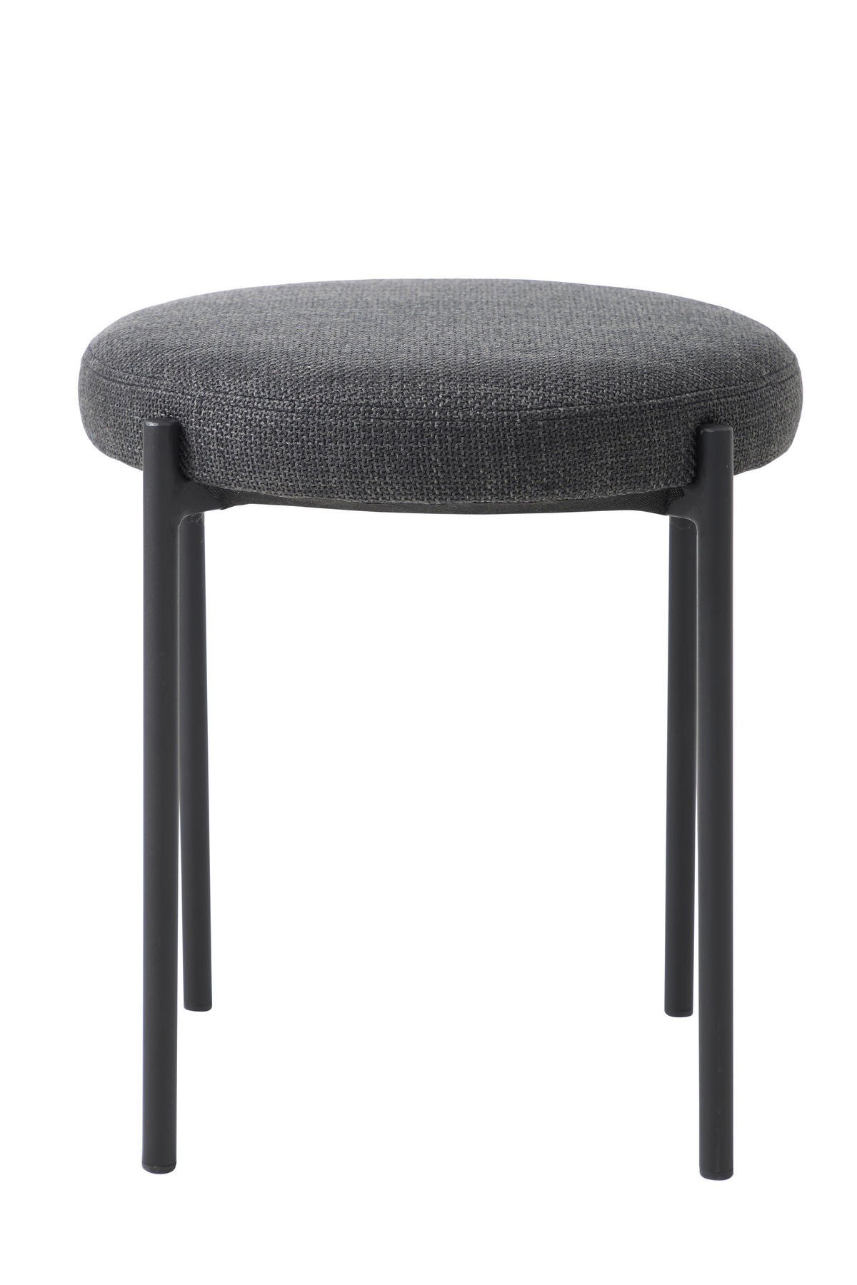HOCKER Webstoff Dunkelgrau  - Dunkelgrau/Schwarz, Basics, Textil/Metall (43,5/48/43,5cm) - Xora