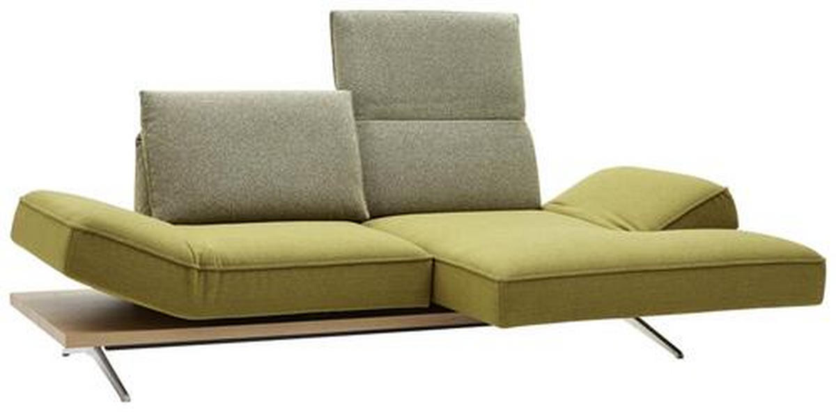 ECKSOFA in Flachgewebe Limette  - Chromfarben/Limette, Design, Holz/Textil (240/132cm) - Koinor