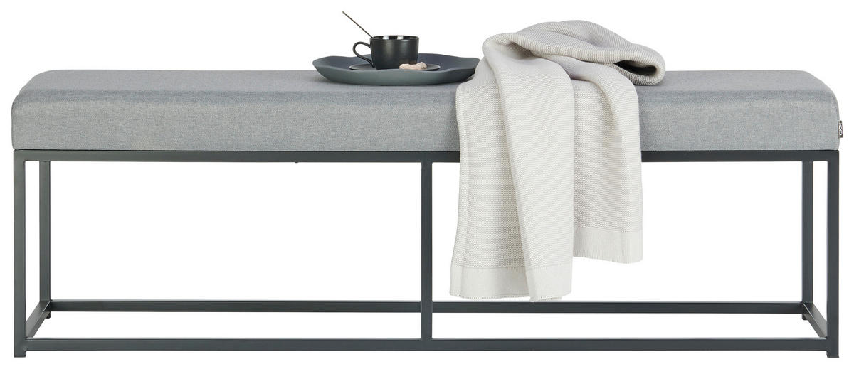 KLOP, kovina, tekstil siva, črna  - siva/črna, Trendi, kovina/tekstil (140/45/40cm) - Xora
