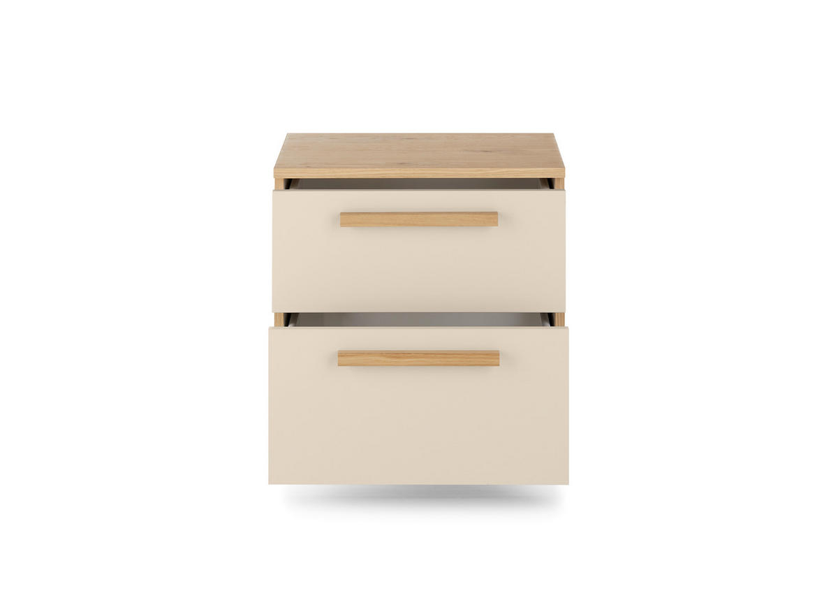 NACHTSCHRANK 46/48,6/46 cm  - Sandfarben/Eichefarben, Design, Holz/Holzwerkstoff (46/48,6/46cm) - Musterring