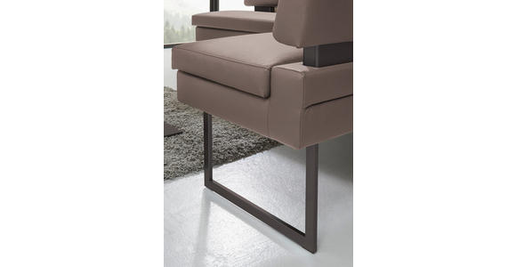 ECKBANK 200/158 cm Mikrofaser Braun   - Schwarz/Braun, Design, Textil/Metall (200/158cm) - Dieter Knoll