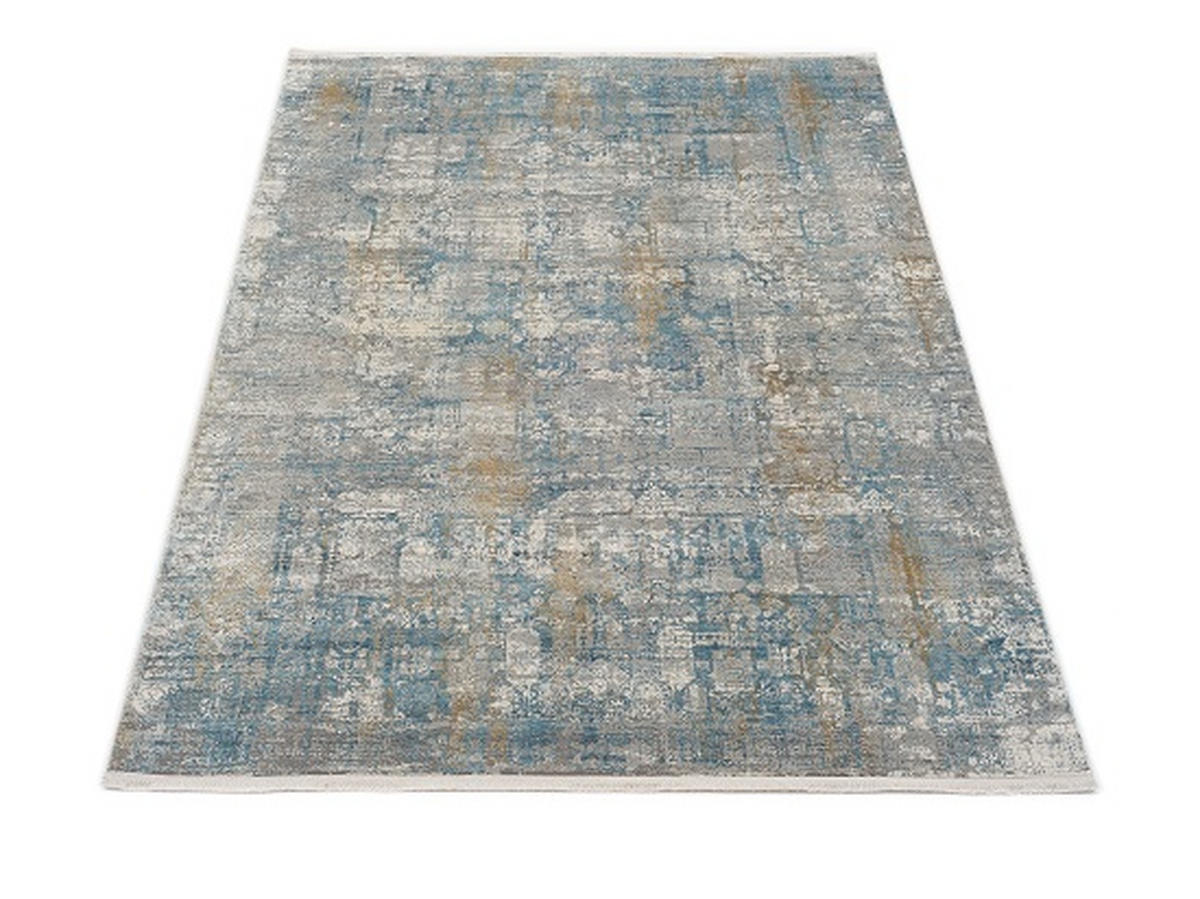  RUGMRZ Läufer Teppich 140 x 210 cm Teppiche, Dämm- & Schutzmatten  grau Camping Teppich Für Draußen grau blau geometrisches Muster modern  waschbar schmutzabweisend
