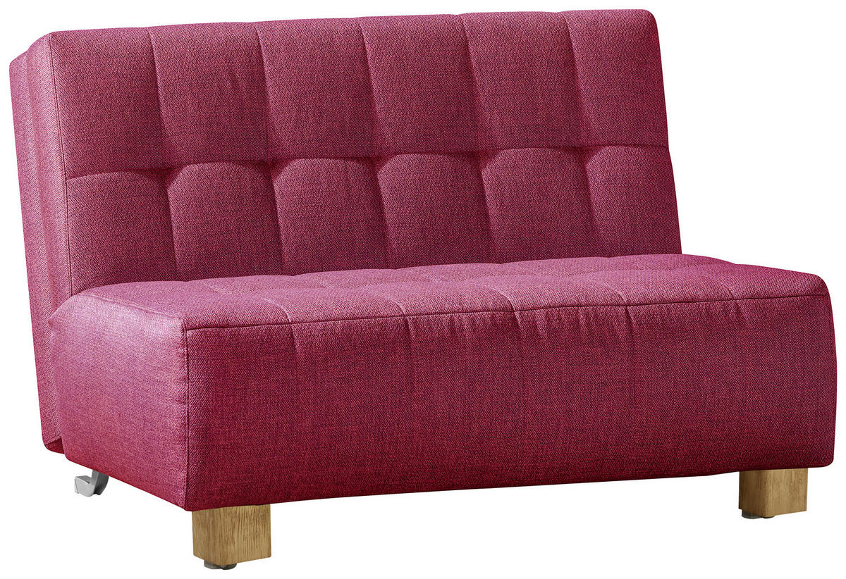 SCHLAFSOFA Rot  - Rot/Naturfarben, Design, Holz/Textil (125/92/102cm) - Novel