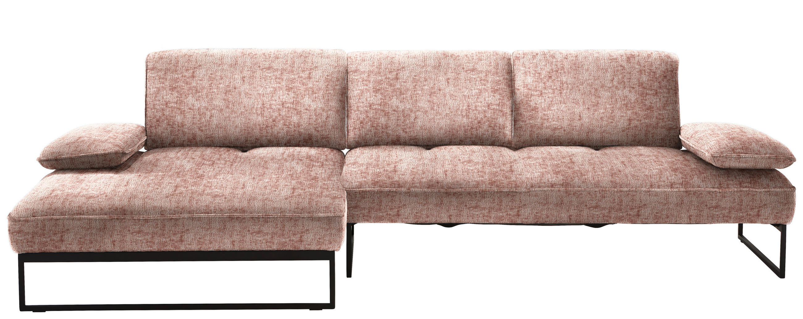ECKSOFA in Chenille Altrosa  - Anthrazit/Altrosa, Design, Textil/Metall (160/310cm) - Joop!