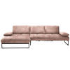 ECKSOFA in Chenille Altrosa  - Anthrazit/Altrosa, Design, Textil/Metall (160/310cm) - Joop!