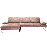 ECKSOFA in Chenille Altrosa  - Anthrazit/Altrosa, Design, Textil/Metall (160/310cm) - Joop!