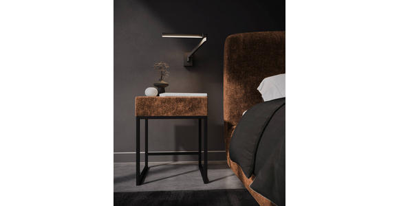 NACHTSCHRANK 45/55/45 cm - Terracotta/Schwarz, Design, Textil/Metall (45/55/45cm) - Esposa