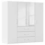 DREHTÜRENSCHRANK  in Weiß  - Weiß, Design, Glas/Holzwerkstoff (201/197/60cm) - Novel