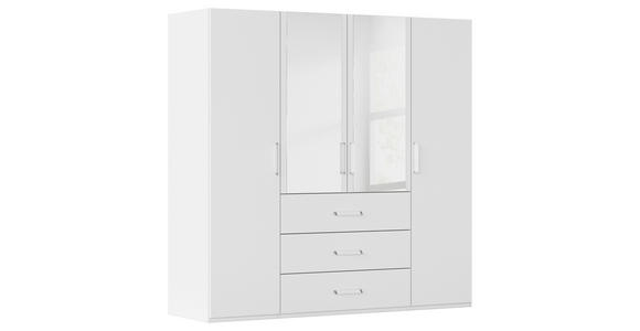 DREHTÜRENSCHRANK  in Weiß  - Weiß, Design, Glas/Holzwerkstoff (201/197/60cm) - Novel