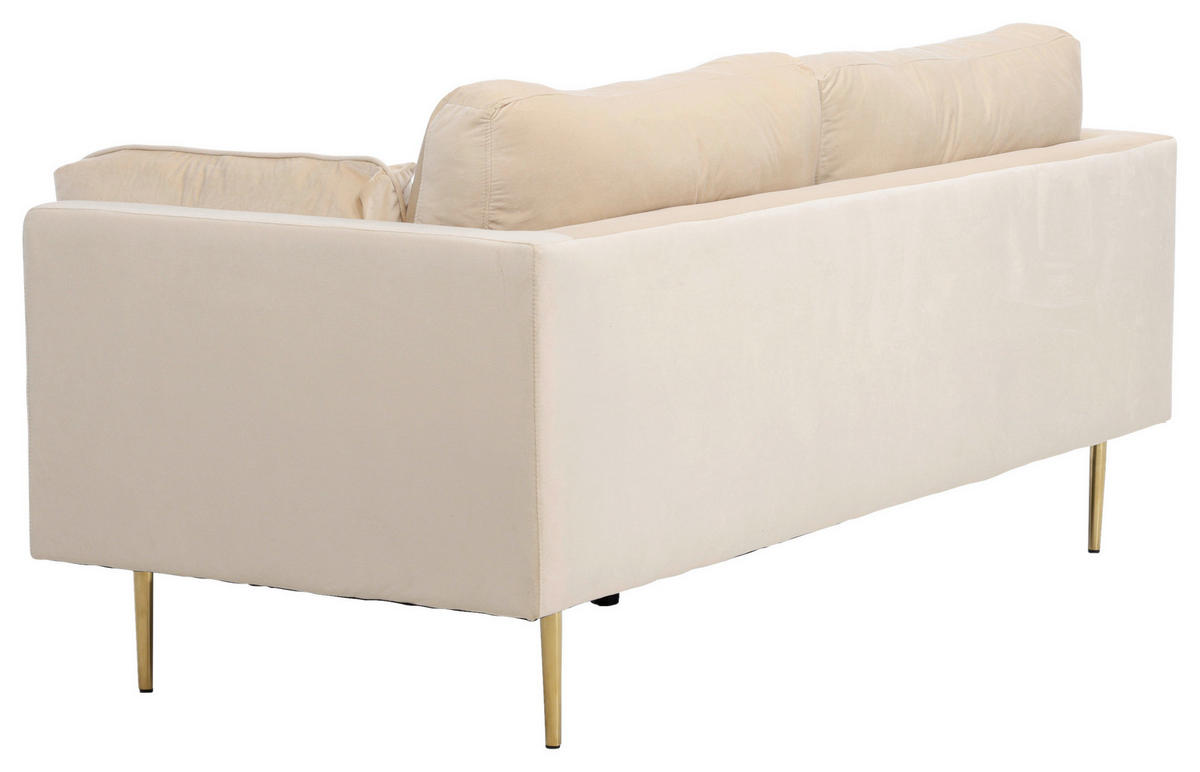 2-SITS SOFFA i metall, textil guldfärgad, beige  - beige/guldfärgad, Design, metall/textil (203/84/90cm) - Livetastic