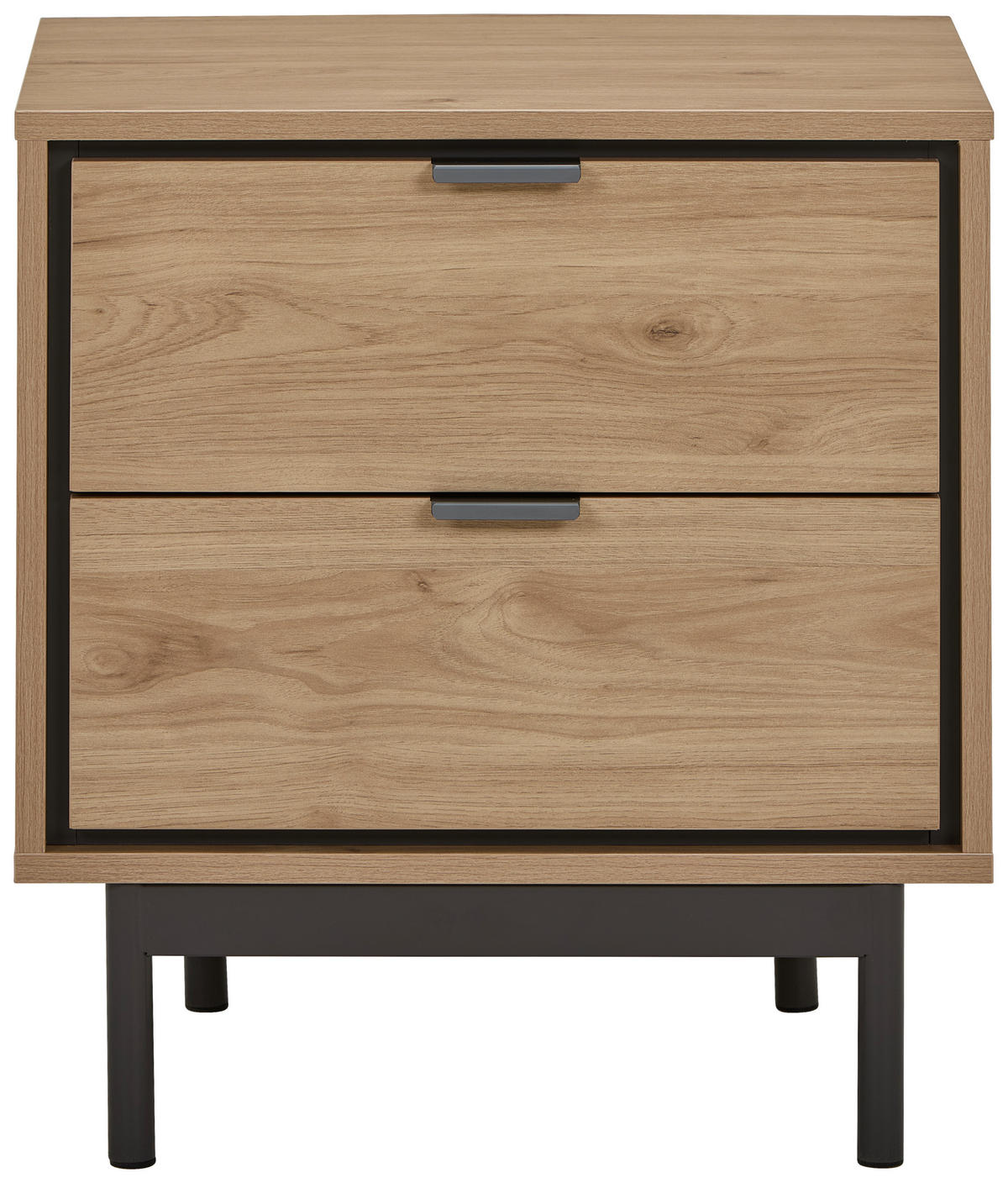 SÄNGBORD i antracit, ekfärgad  - grå/antracit, Design, metall/trämaterial (53/56,2/40cm) - Xora