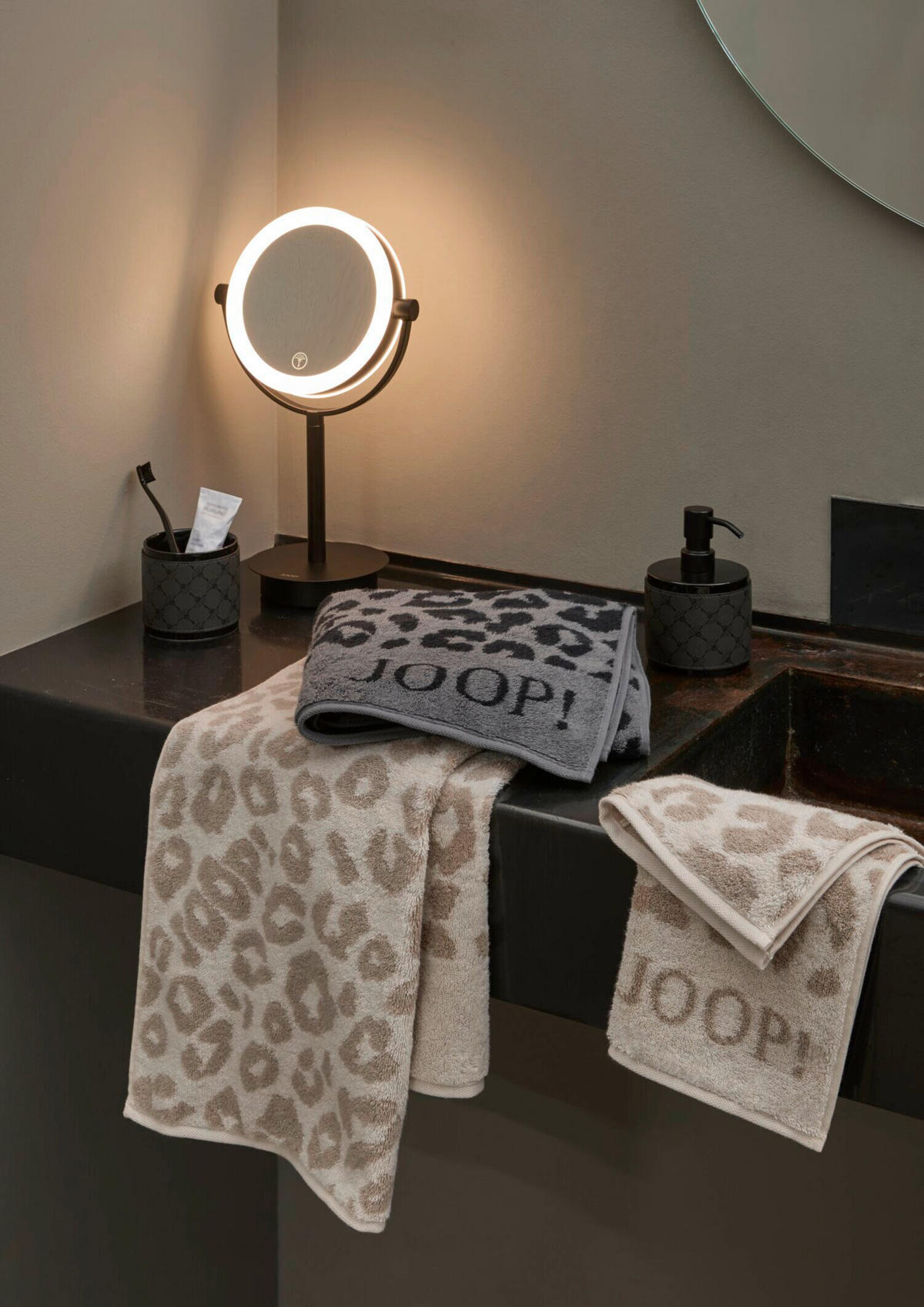 HANDTUCHSET JOOP! LEO Graphitfarben 2-teilig  - Graphitfarben, Basics, Textil (100/50cm) - Joop! Living