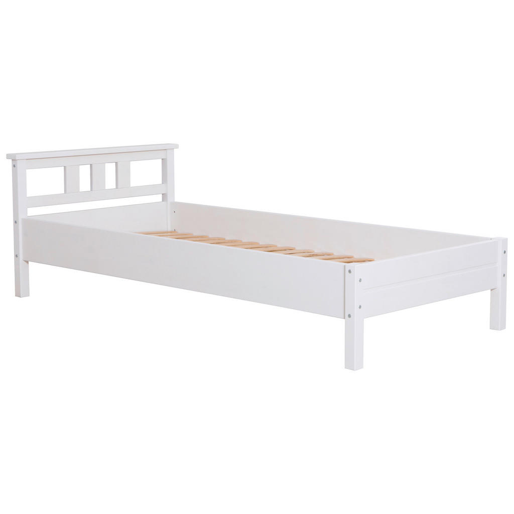 Thumbnail - Mid.you Bett Ticaa 877901 Merci, Weiß, Holz, Kiefer, massiv, 100x200 cm, nur für Rollroste geeignet, Schlafzimmer, Bette...