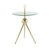 BEISTELLTISCH 46/46/52 cm Goldfarben rund  - Goldfarben, Design, Glas/Metall (46/46/52cm) - Kayoom