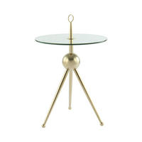 BEISTELLTISCH in Metall, Glas 46/46/52 cm  - Goldfarben, Modern, Glas/Metall (46/46/52cm) - Kayoom