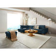 ECKSOFA in Chenille Blau  - Blau/Eichefarben, MODERN, Holz/Textil (212/287cm) - Valnatura