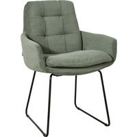 ARMLEHNSTUHL  in Cord  - Schwarz/Olivgrün, Design, Textil/Metall (63/90/69cm) - Johann Jakob