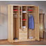 DREHTÜRENSCHRANK 3-türig Kiefer massiv Naturfarben - Silberfarben/Naturfarben, LIFESTYLE, Holz/Kunststoff (140/190/55cm) - Carryhome