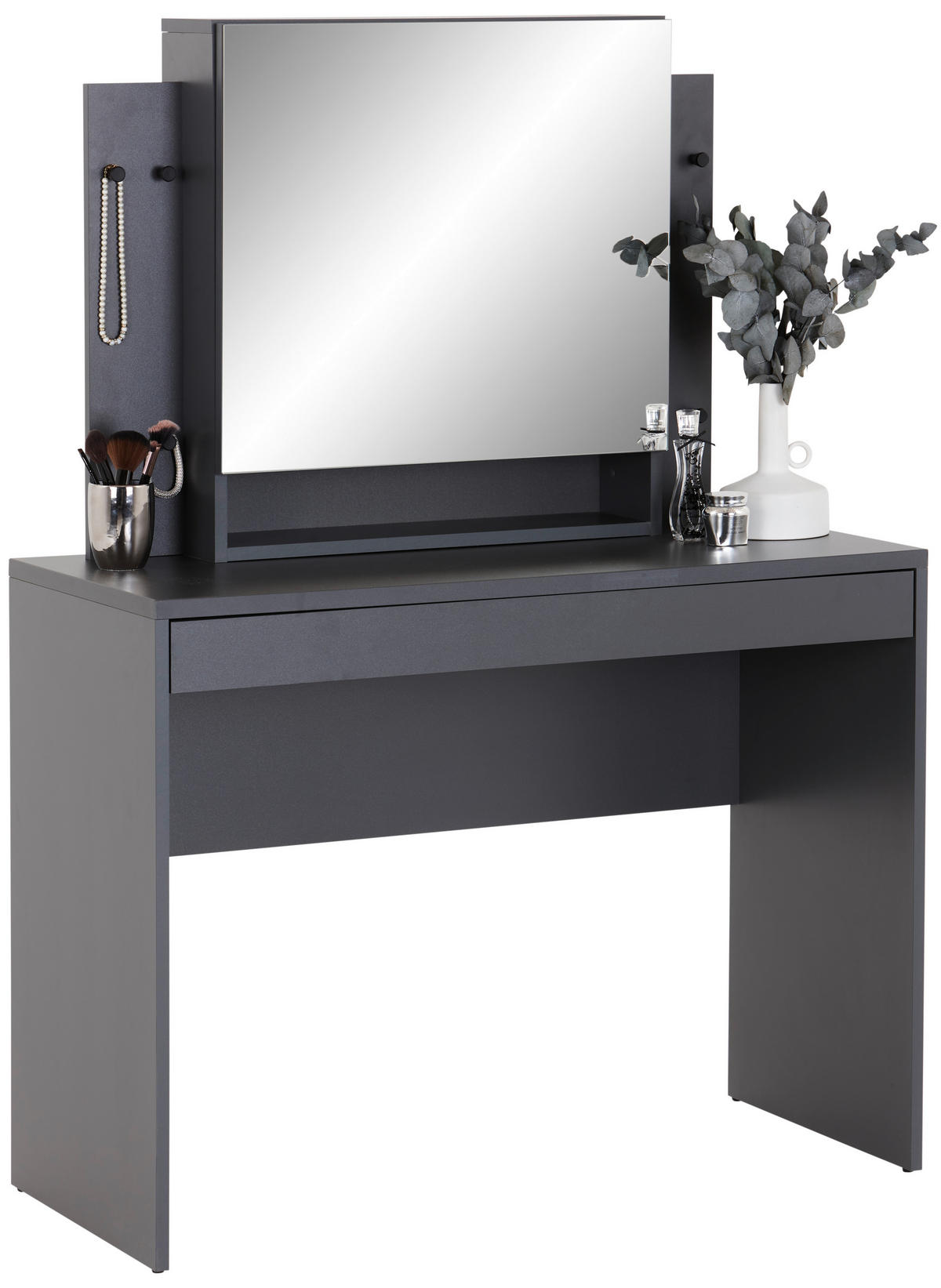 SCHMINKTISCH Anthrazit  - Anthrazit, MODERN, Holzwerkstoff (100/76/45cm) - Boxxx