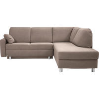 ECKSOFA 226/208 cm  in Chenille Hellbraun Zierkissen, Armlehnenkissen  226/208 cm  - Hellbraun/Alufarben, KONVENTIONELL, Textil/Metall (226/208cm) - Sedda