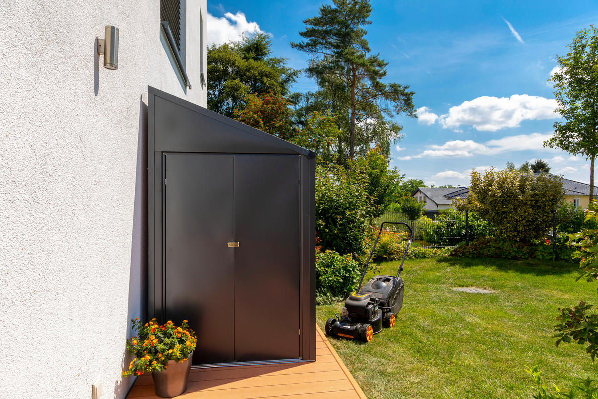 GERÄTEHAUS 203/208/124 cm  - Grau, Basics, Metall (203/208/124cm) - Ambia Garden