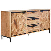 SIDEBOARD 175/80/45 cm  - Schwarz/Akaziefarben, MODERN, Holz/Metall (175/80/45cm) - Livetastic