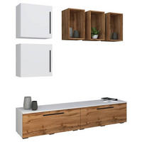 WOHNWAND  in Weiss, Honigeiche 190/200/40 cm  - Honigeiche/Weiss, Modern, Holzwerkstoff/Kunststoff (190/200/40cm) - MID.YOU