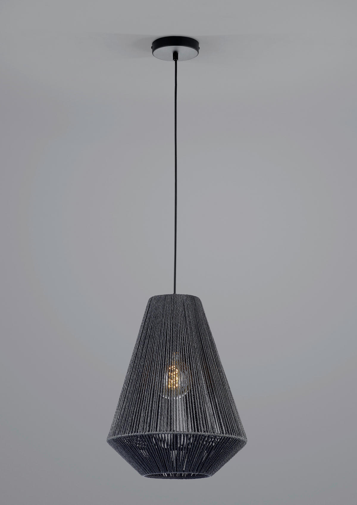 HÄNGELEUCHTE 33/120 cm  - Schwarz, MODERN, Papier (33/120cm) - Hell