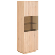 VITRINE in massiv Asteiche Eichefarben - Eichefarben, Natur, Glas/Holz (60/166,6/36cm) - Anrei