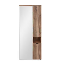 ELŐSZOBASZEKRÉNY 82/204/38 cm  - tölgyfa színű/fekete, Modern, faalapú anyag/Üveg (82/204/38cm) - MID.YOU