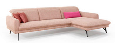 SEDEŽNA GARNITURA, gladka tkanina  - bež, Moderno, kovina/tekstil (179/304cm) - Himolla