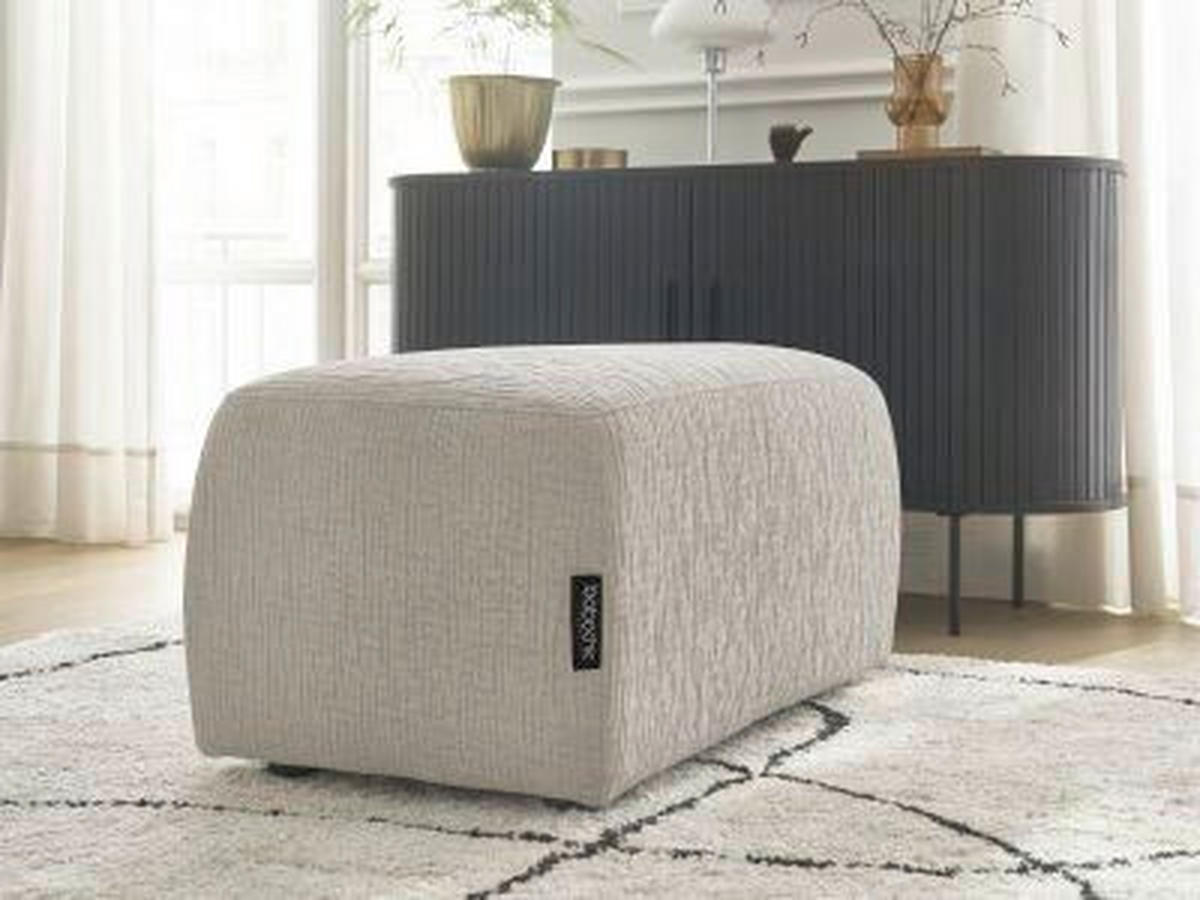 HOCKER ATILLA Struktur Beige  - Beige/Schwarz, MODERN, Kunststoff/Textil (92/44/48cm)