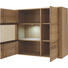 HÄNGEELEMENT Eiche teilmassiv Eichefarben - Edelstahlfarben/Eichefarben, KONVENTIONELL, Glas/Holz (107/98/38cm) - Novel