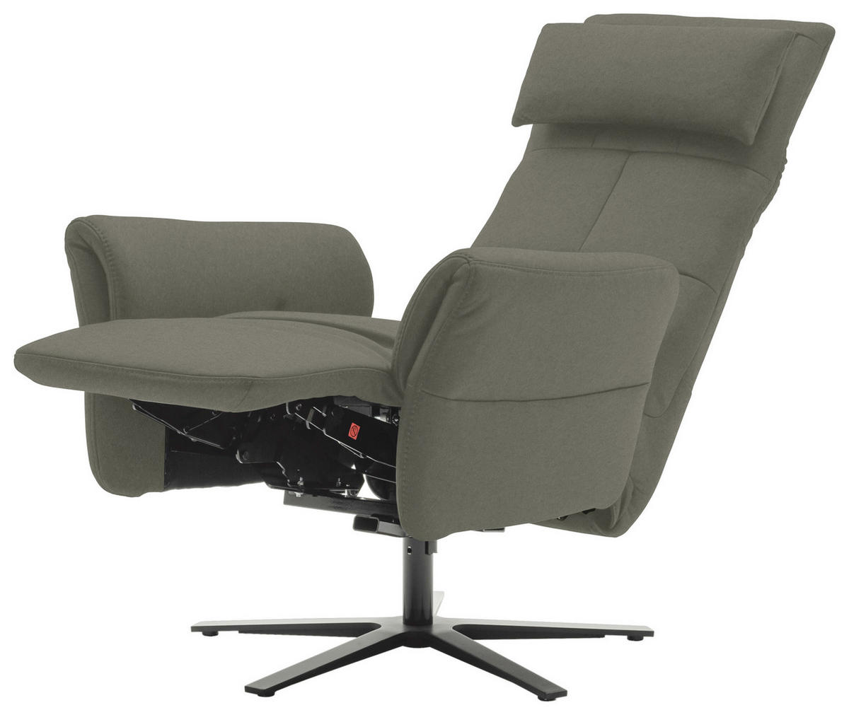 RELAXSESSEL in Leder Grau  - Schwarz/Grau, Design, Leder/Metall (81/118/82cm) - Schöner Wohnen
