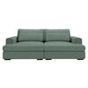 BIGSOFA in Chenille Grün  - Schwarz/Grün, Design, Textil (223/80/158cm) - Lomoco