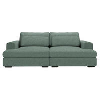 BIGSOFA in Chenille Grün  - Schwarz/Grün, Design, Textil (223/80/158cm) - Lomoco