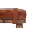 HOCKER Echtleder Mangoholz massiv Braun - Braun, Design, Leder/Holz (41/50/29cm)